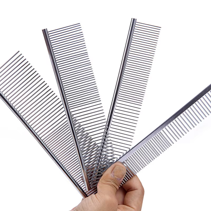 1 Pieces Stainless Steel Cat Dog Comb Pet Hair Removal Massage Comb Wool Grooming Accessories Pet Hair Cleaning Tool 3 Sizes