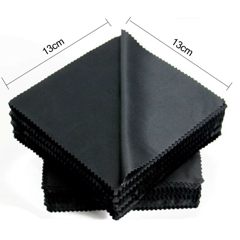 20 pcs/lot Black Microfiber Sunglasses Eyeglasses Cleaning Cloth 13*13cm Glasses Eyewear Clean Lens Cloth Accessories