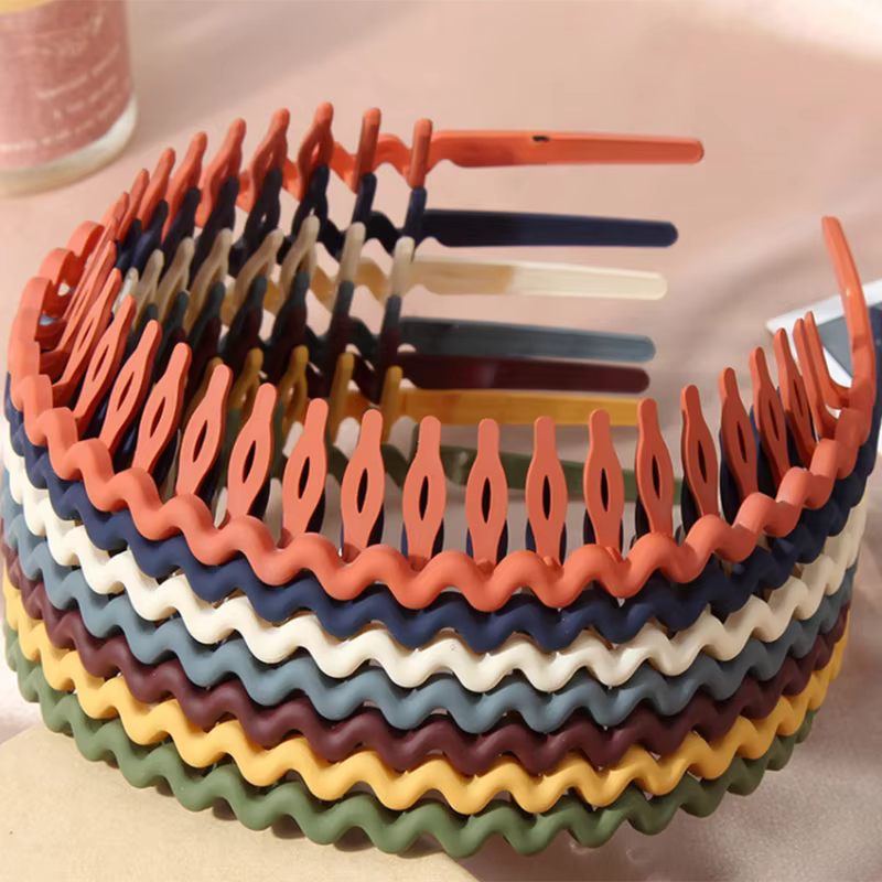 1PC Solid Color Resin Hair Comb Hairband for Women Fashion Simple Headdress Headband Hair Hoop Bezel with Teeth Hair Accessories