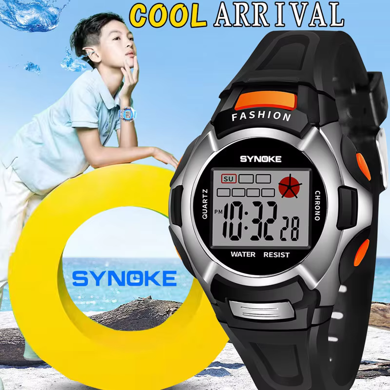 SYNOKE Pink Children's Watches Waterproof Sports Wristwatch Child pupil Watch Digitally Fashion Pretty Girls Boys Clock relogio