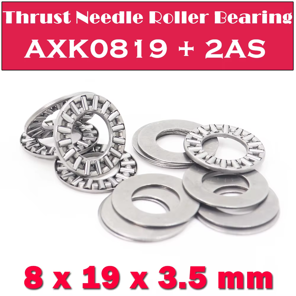 AXK0819 + 2AS Thrust Needle Roller Bearing With Two AS0819 Washers 8*19*3.5 mm ( 10 PCS ) AXK0819 NTB0819 Bearings