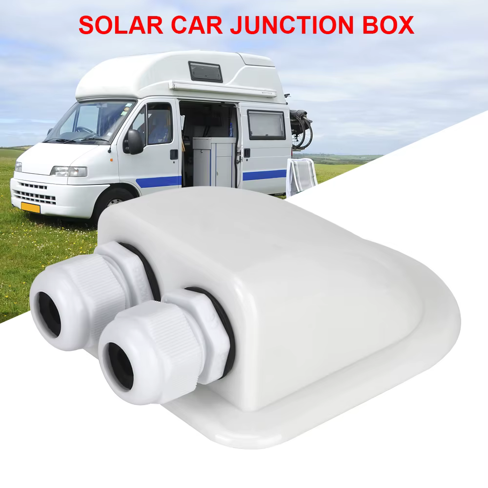 Caravan Solar Car Junction Box Cable Entry Gland Box Roof Wire Entry Cable Connector Holder Dual Hole Automotive Accessories