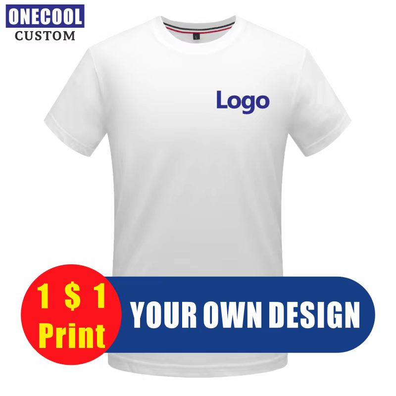 Summer Men And Women T-Shirt Custom Logo Print Personal Design Embroidery Company Brand 7 Colors ONECOOL