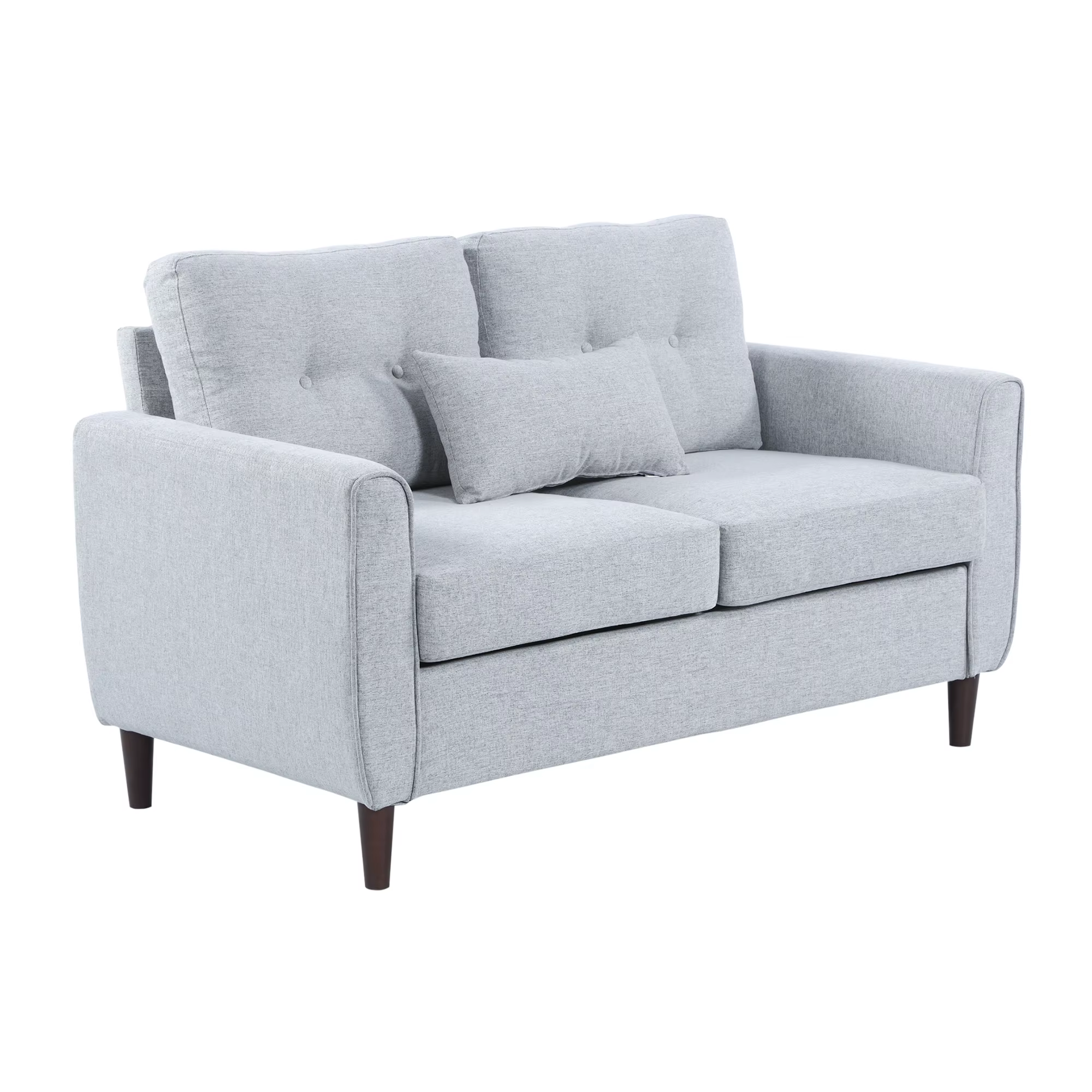 HOMCOM 2-seat sofa two-seat lounge chair with padded seat washable pillow cover 140x78x83 cm light gray