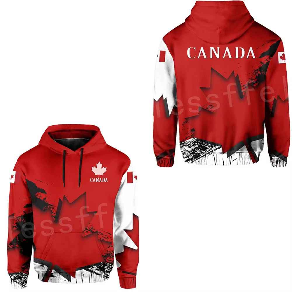 Tessffel Country Flag Canada Symbol Maple leaf Colorful Pullover Men/Women Tracksuit zipper Jacket 3Dprint Streetwear Hoodies D8