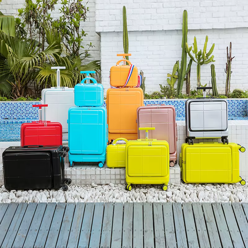 Hot!New Front opening Travel Bag Rolling Luggage sets,18"20"24"inch Women Trendy Large capacityTrolley Suitcase with handbag