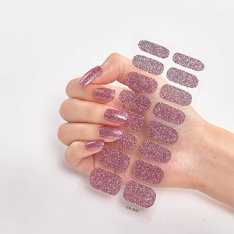 Nail Sticker Shiny Design Full Beauty Stickers for Nails Decals Plain Stickers Women Salon Nail Art