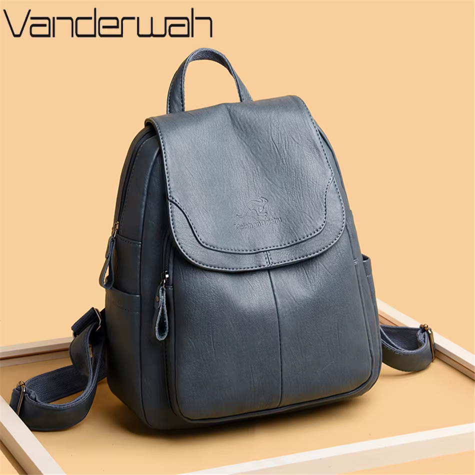Women Large Capacity Backpack Purses High Quality Leather Female Vintage Bag School Bags Travel Bagpack Ladies Bookbag Rucksack