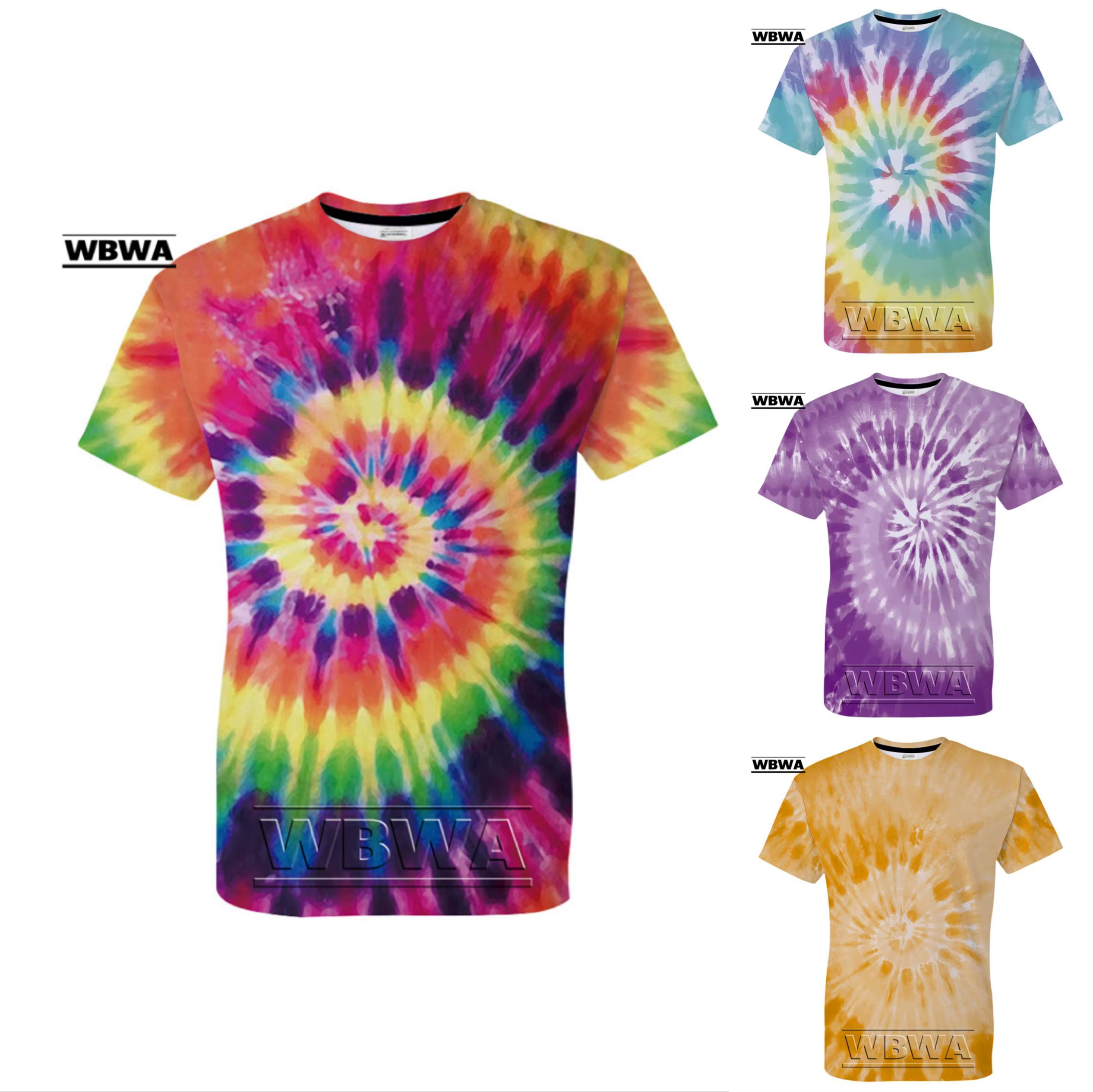 Angry Goldfish Tie Dye Printed Short Sleeve T Shirts Men Hip Hop 2025 New Streetwear Top Tees Fashion Casual Tshirt