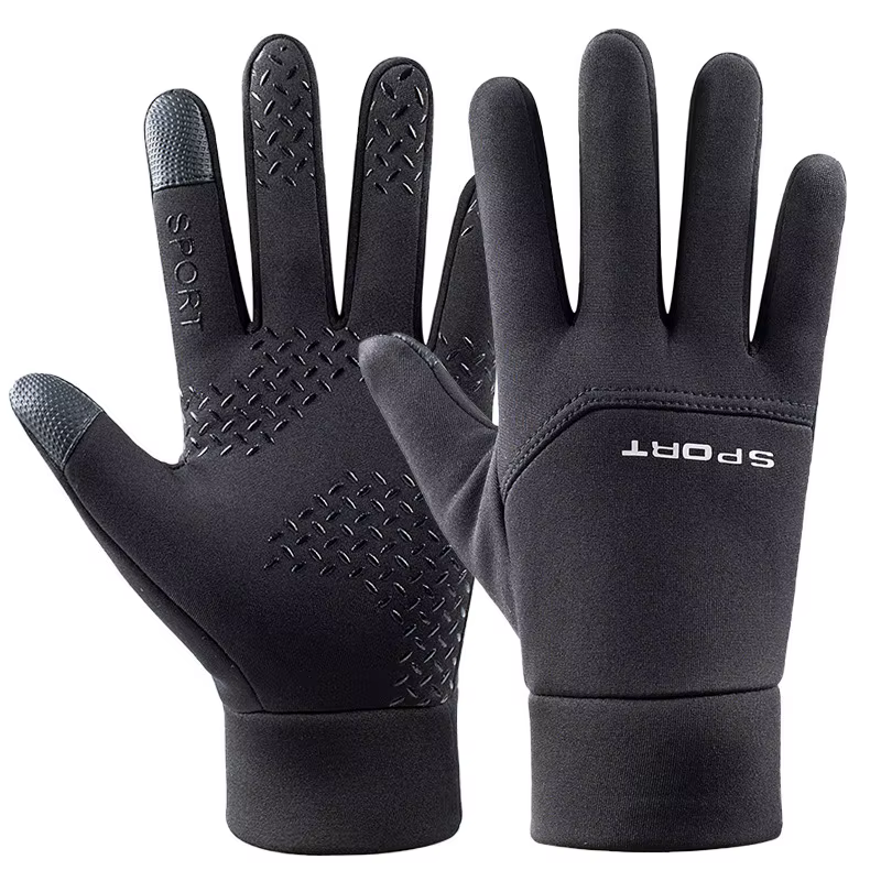 Autumn Winter Add Velvet Gloves Touch Screen Anti-Skid Reflective Waterproof Windproof Warm Skiing Cycling Sports Men's Gloves