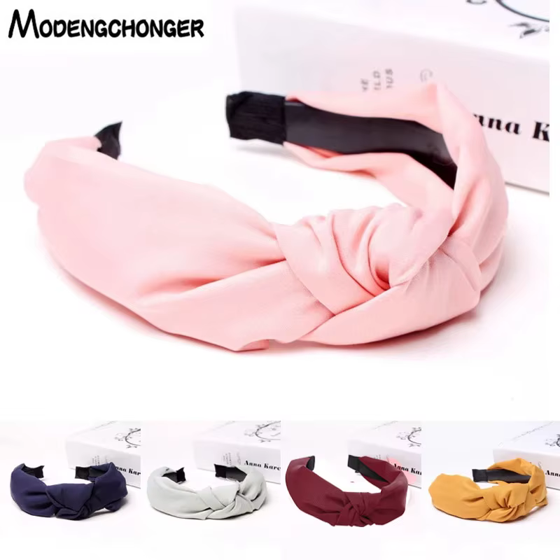 High Quality Solid Color Hairbands Turban Hair Bezel Non-slip Toothed Women Elastic Headband Intermediate Knot Hair Accessories