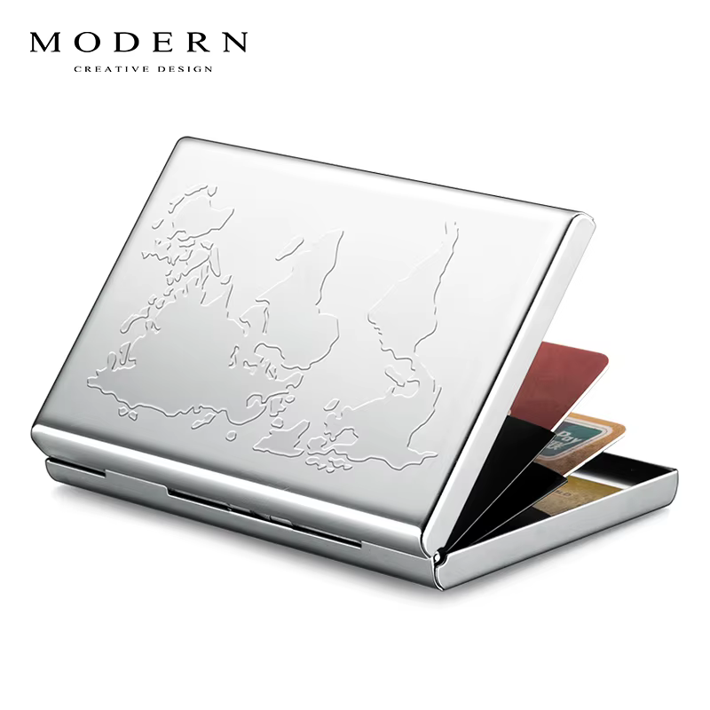 Brand Stainless Steel Card Holder Wallet Coin Purse Credit Card Organizer RFID Blocking