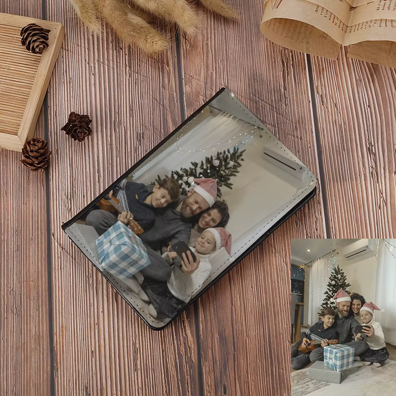 New Custom Color Photo Travel Passport Wallet Multi-Card Slot Business Wallet Case Women Men PU Ticket Holder Christmas Present