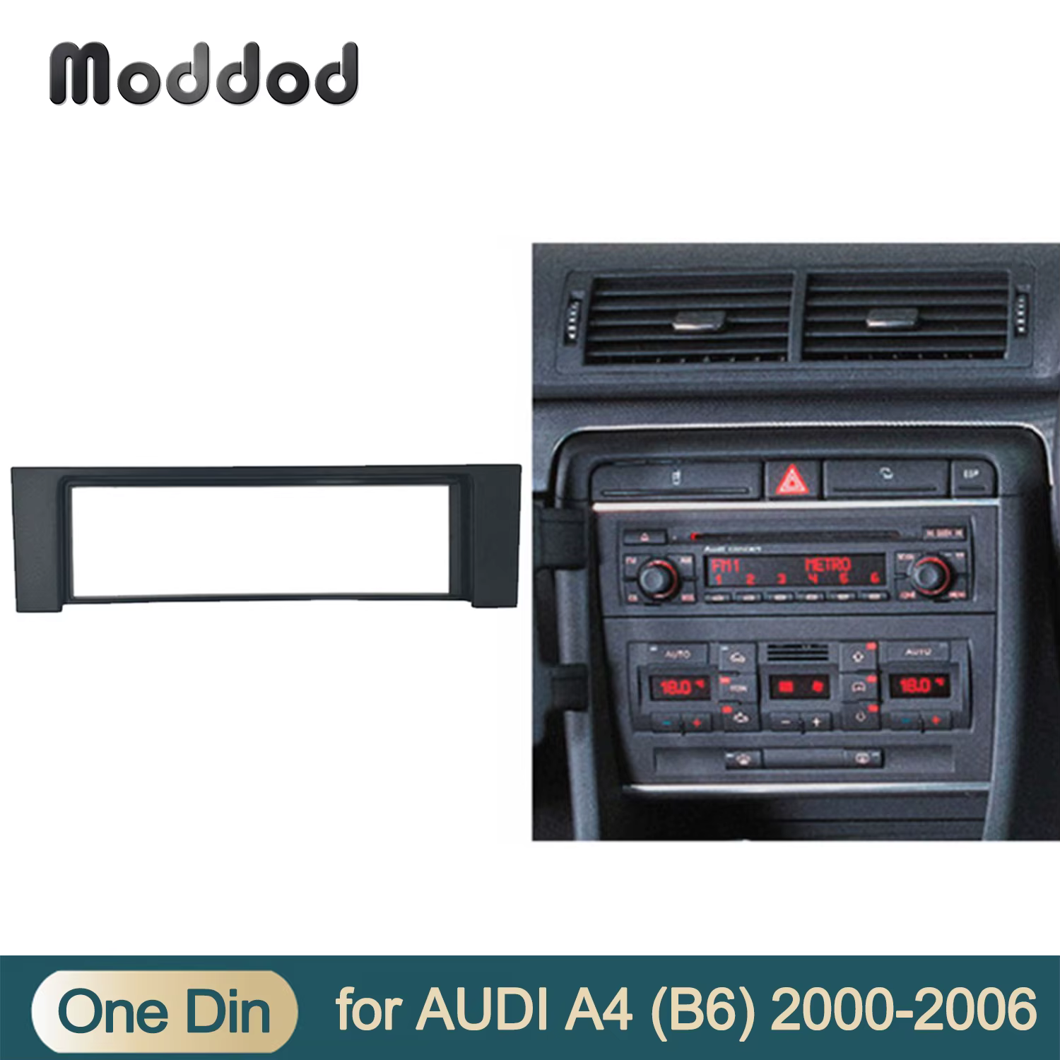 Single One Din Car Radio Fascia  for Audi A4 B6 2000-2006 CD DVD Stereo Panel Dash Frame Mount Installation Trim Kit Plate Bezel