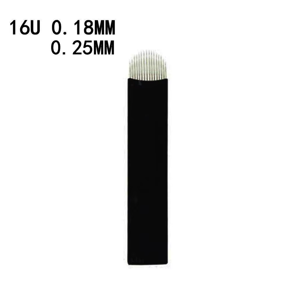 100pcs Black Lamina Microblading Needles 0.18mm U Shape 18 pins Blades Tattoo Needles For Permanent Makeup Pen