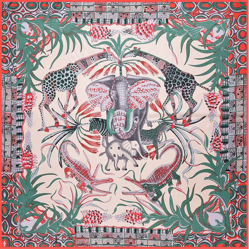 JTVOVO RUNMEIFA 2021 New Luxury Brand 130*130CM Women's Silk Shawl Printed Fashion Square Scarf Bandana Headscarf Pareo Scarves