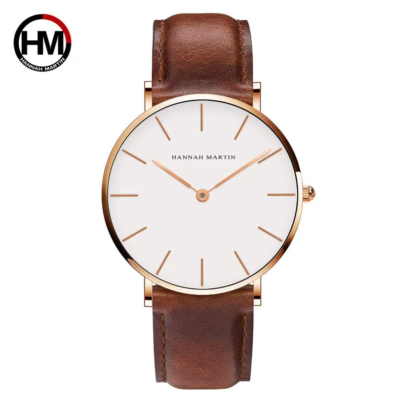 Hannah Martin Waterproof Men Watch Ultrathin Wristwatch Japan Movement Luxury Quartz Clock Scratch resistant High-end FD2028