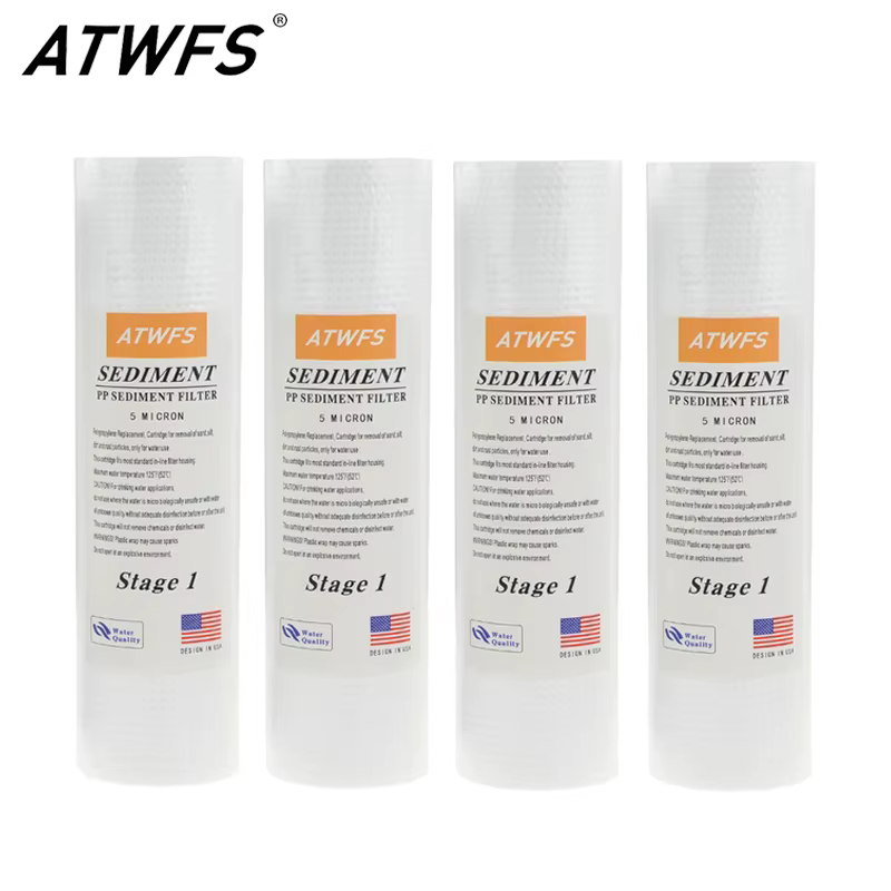 ATWFS Water Purifier Filter 5 Micron 4 x 10" ppf Filter Sediment Water Filter Cartridge (4 pcs) Aquarium pre-filters
