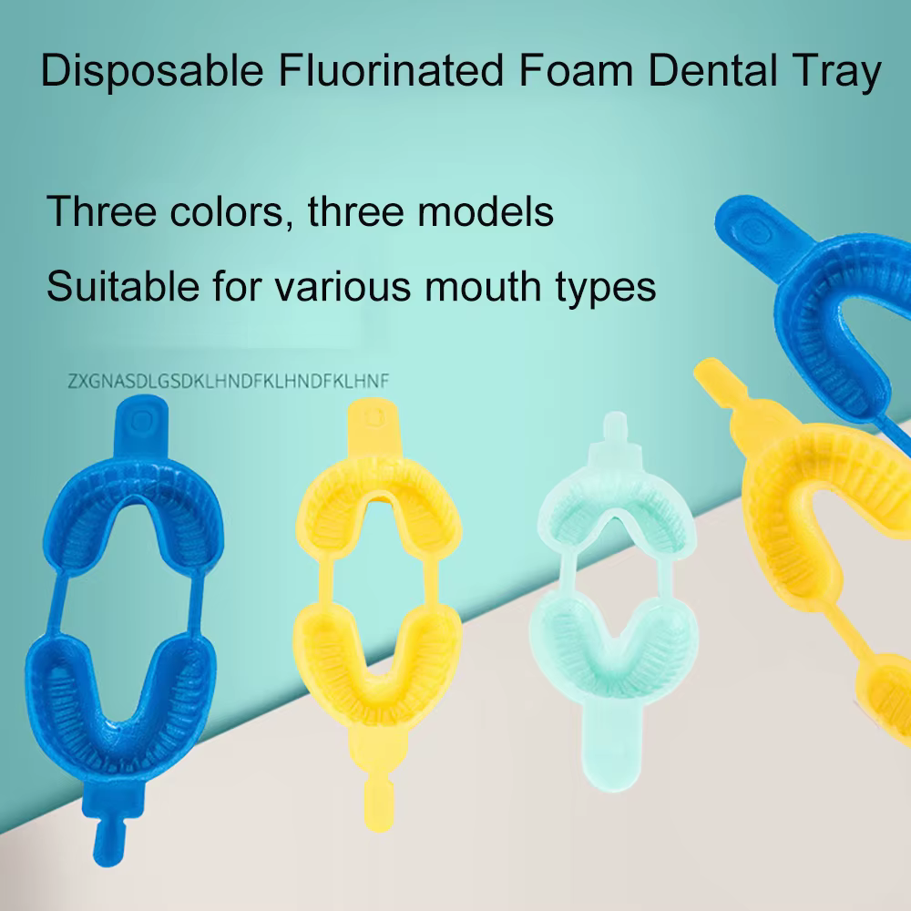 50 pairs Dental Disposable Tray Fluoride Foam Impression Trays Dentistry Instrument Dentist Materials  Large Medium Small Size