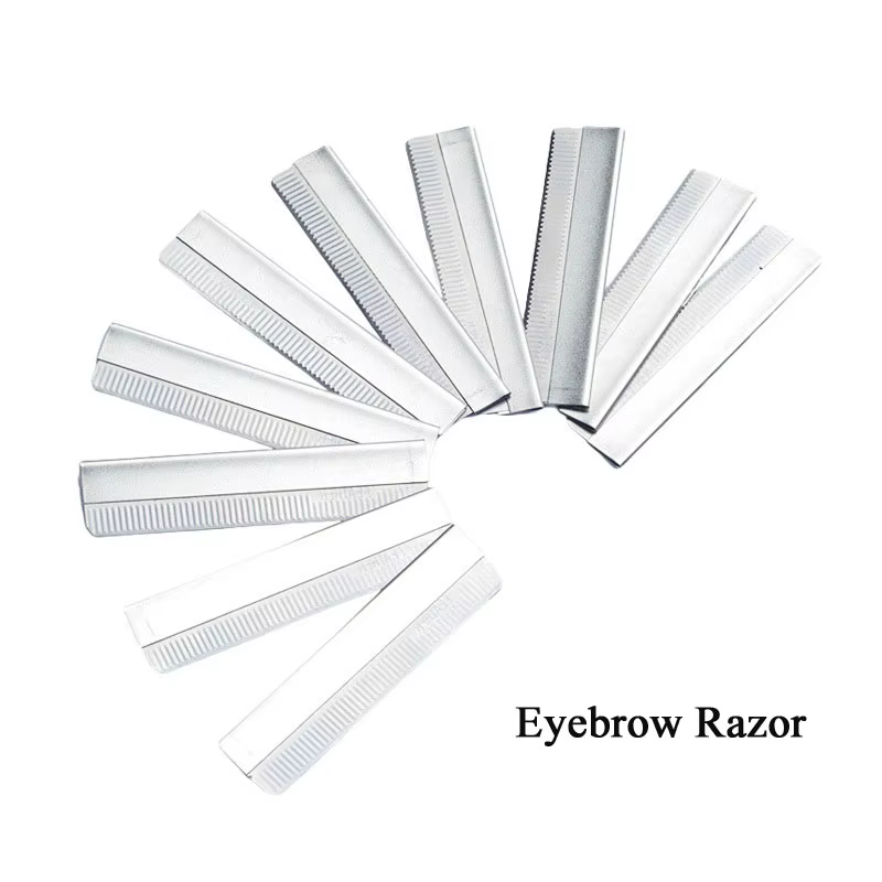 100pcs/Box Stainless Steel Hair Blade Knife Tattoo Eyebrow Trimmer Scraper Shaping Shaver Makeup Tools