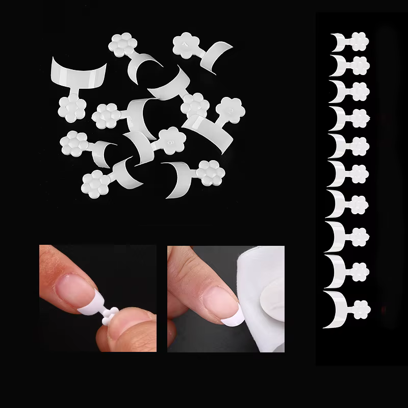 100Pcs/Bag Professional Acrylic French Nail Tips Half Cover Artificial French False Nail UV Gel Polish Tools