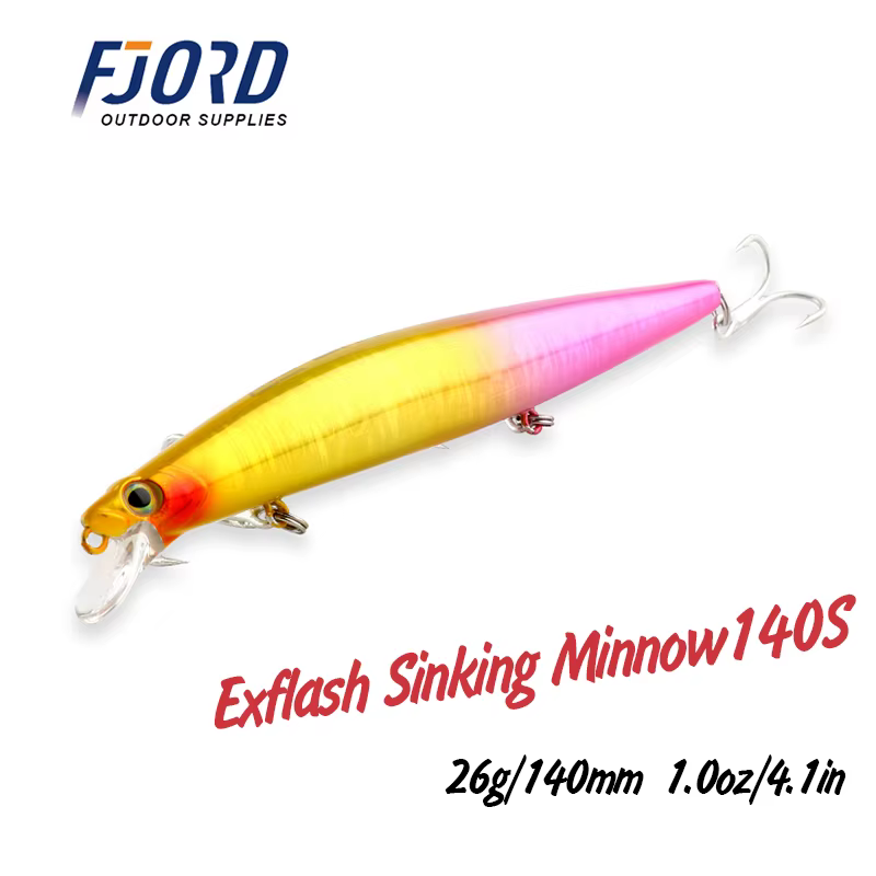 FJORD 140mm 26g Sinking Black Minnow Saltwater Bass Pike Long Casting Hard Baits Tungsten Artificial Bait Fishing Equipments