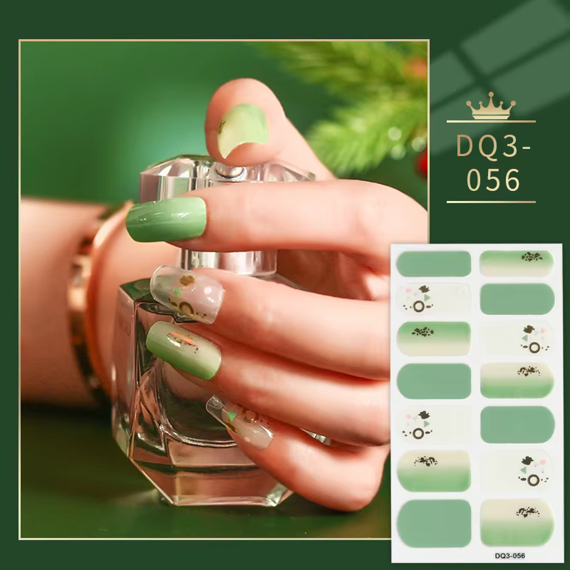 Green and White Solid Colors and Creative Nail Art Manicure Decoration Nails Art Decoration Last Update Nail Sticker Lot
