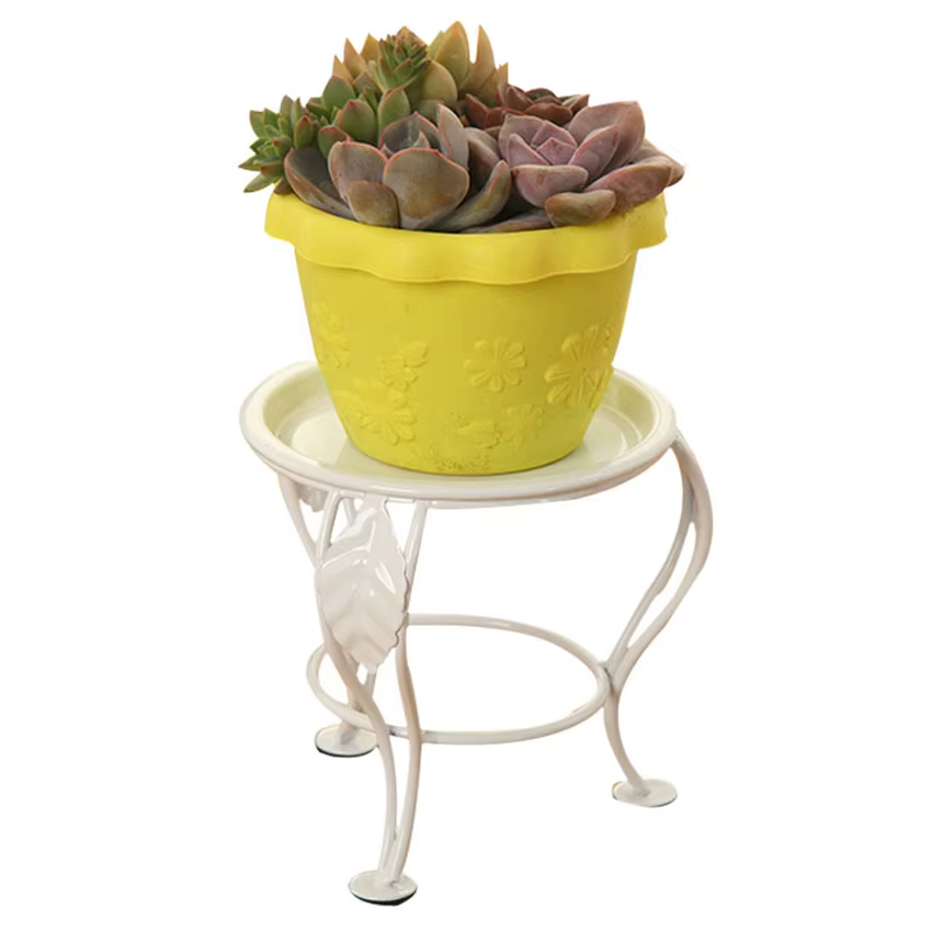13.5cm Height Plant Stand for Flower Pot Heavy Duty Potted Holder Indoor Outdoor Metal Rustproof Iron Garden Round Support Rack