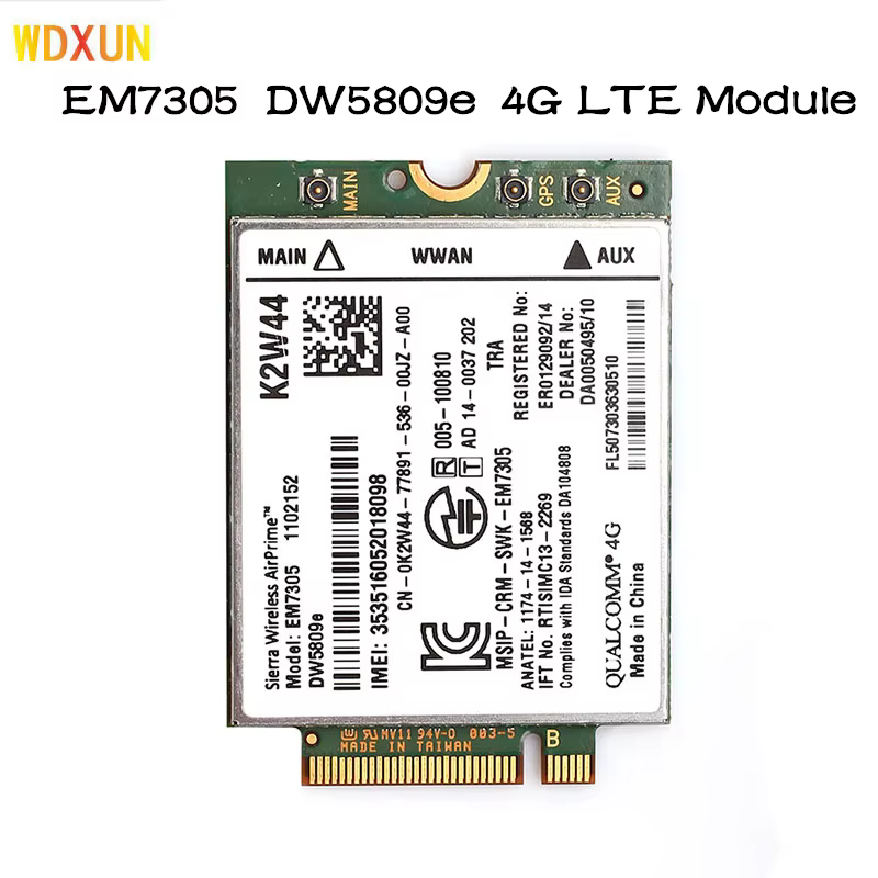 Dell DW5809e Sierra Wireless Airprime EM7305 4G LTE WWAN M.2 NGFF Card Module For Laptop Latitude 3340 E5250 E5450 E5550 E7250