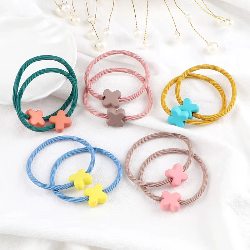 Cute Rubber Bands Lucky-leaves Hair Band for Girls Women Colorful Headband Elastic Korean Hair Accessories Gum Ponytail Holder
