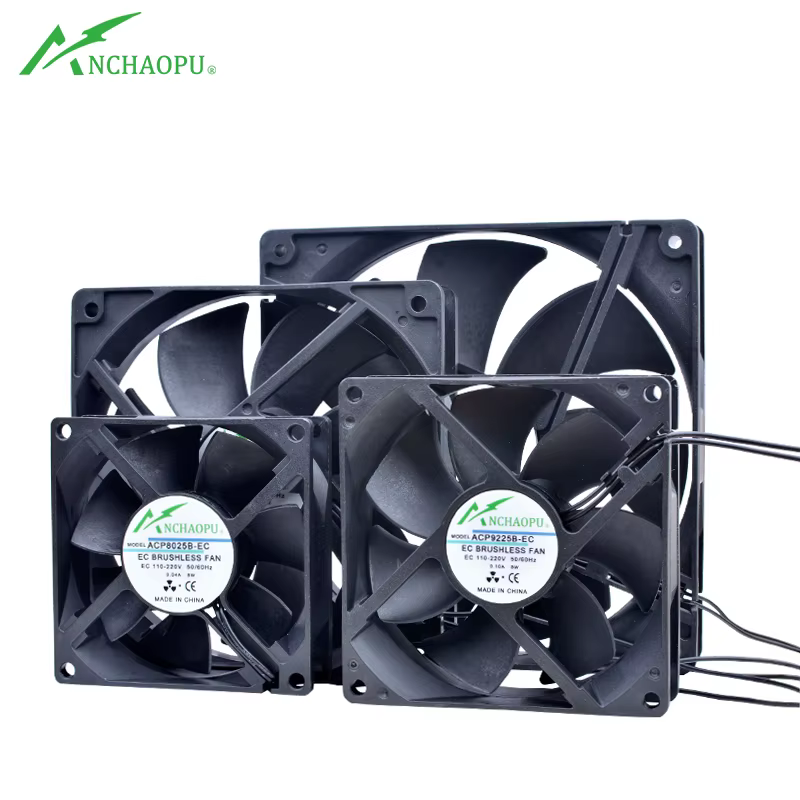 60mm 70mm 80mm 92mm 120mm 140mm fan EC Brushless Cooling Fan AC 110V 120V 220V 240V for cabinet frequency converter