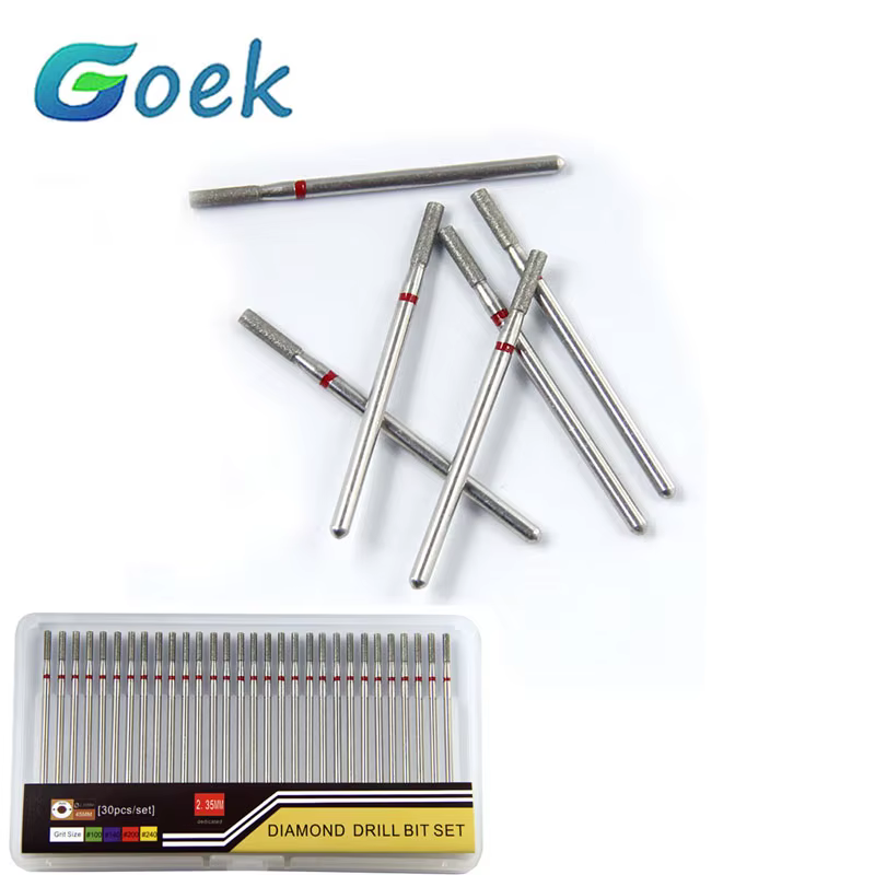 10pcs/box Dental Diamond Drill Bit Bur Lab HP Electroplated 4 Grits for Grind Zirconia Sharp Durable Dentistry Tools