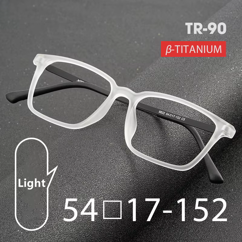 New Ultralight TR90 Glasses Frame Pure Titanium Myopia Glasses Male Retro Square Large Frame Comfortable Optical Glasses Frame