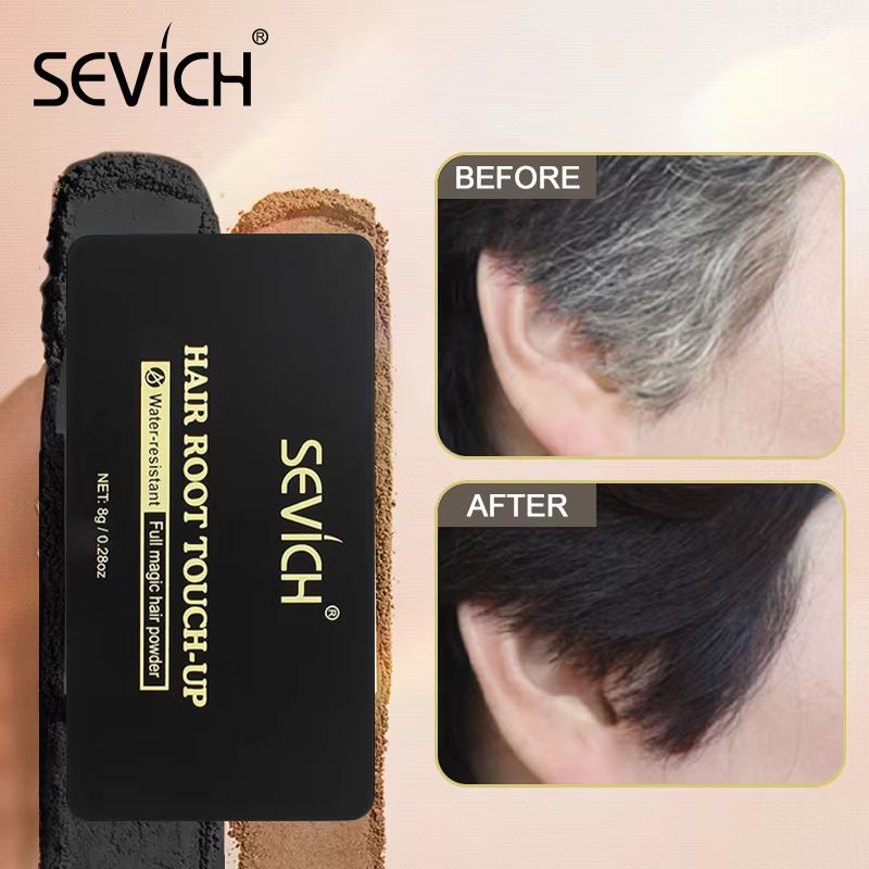 Sevich Dark Brown Colors 8g Hair Shadow Powder Hairline Modified Repair Hair Trimming Powder Makeup Natural Cover Hair Concealer