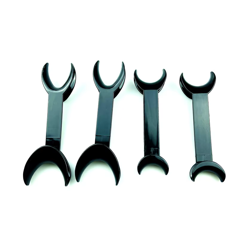 4Pcs black Double-headed T-Shape Intraoral Cheek Lip Retractor clear Dental Intraoral Mouth Expanders