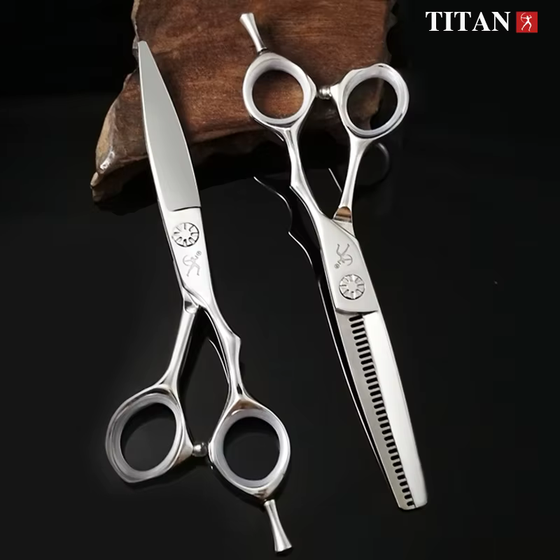 Titan high quality cutting scissors beard ball screw hand made sharp VG10 steel hair