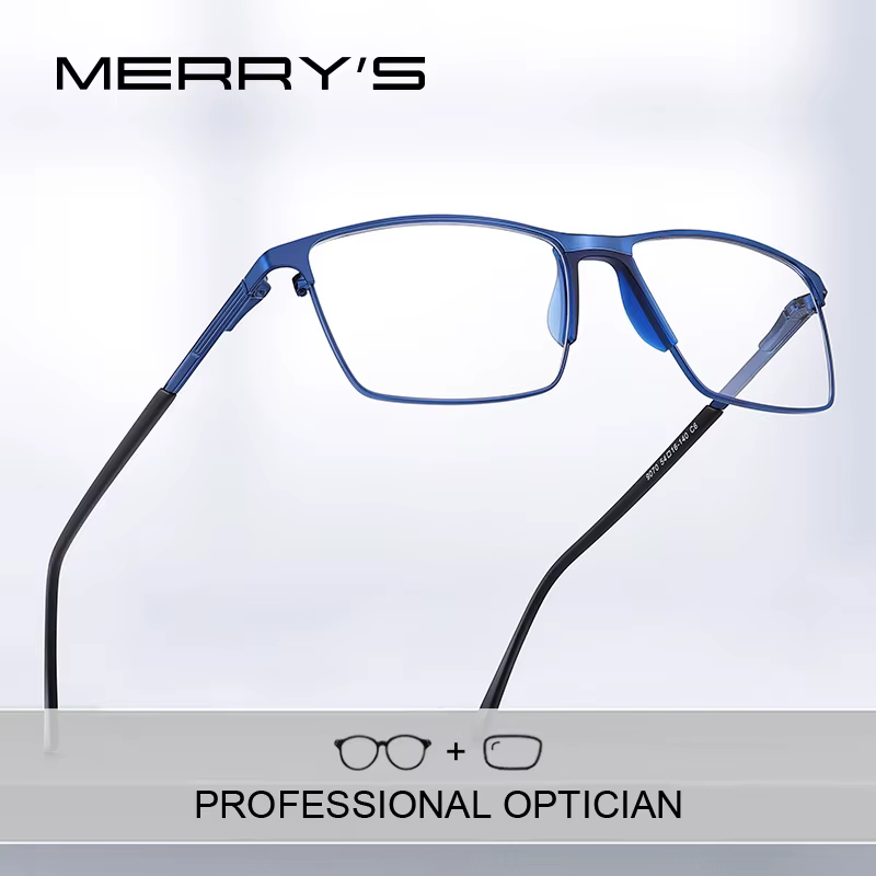 MERRYS DESIGN Men Titanium Prescription Glasses Square Myopia Full Frames Eyeglasses Male Business Style Optical Glasses S2170PG