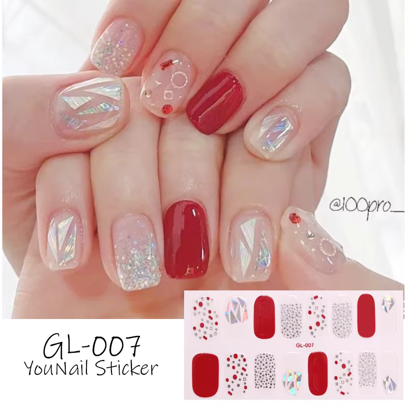 Christmas Dress Up Solid Colors And Creative Nail Art Powder Sequins Nail Wraps DIY Self Adhesive Nail Sticker Nailart
