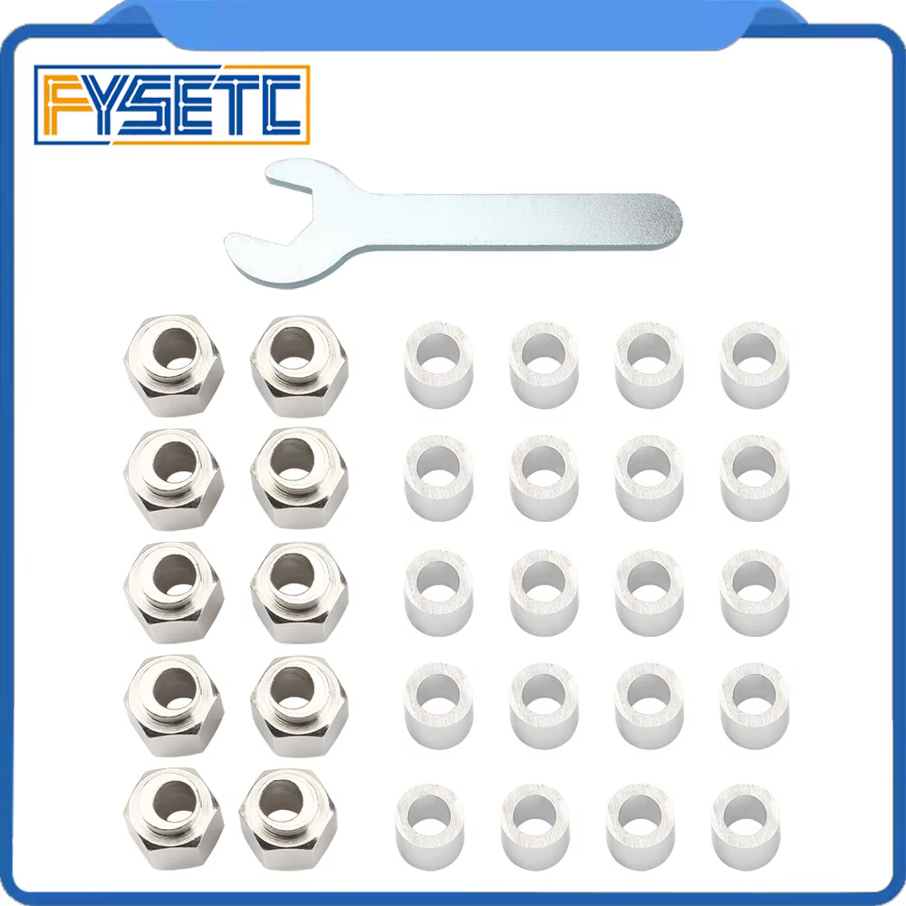 FYSETC 10PCS Hexagonal Eccentric Column 20PCS Round Column Height 8mm Inner Hole 5mm for V Wheel 3D Printer Parts