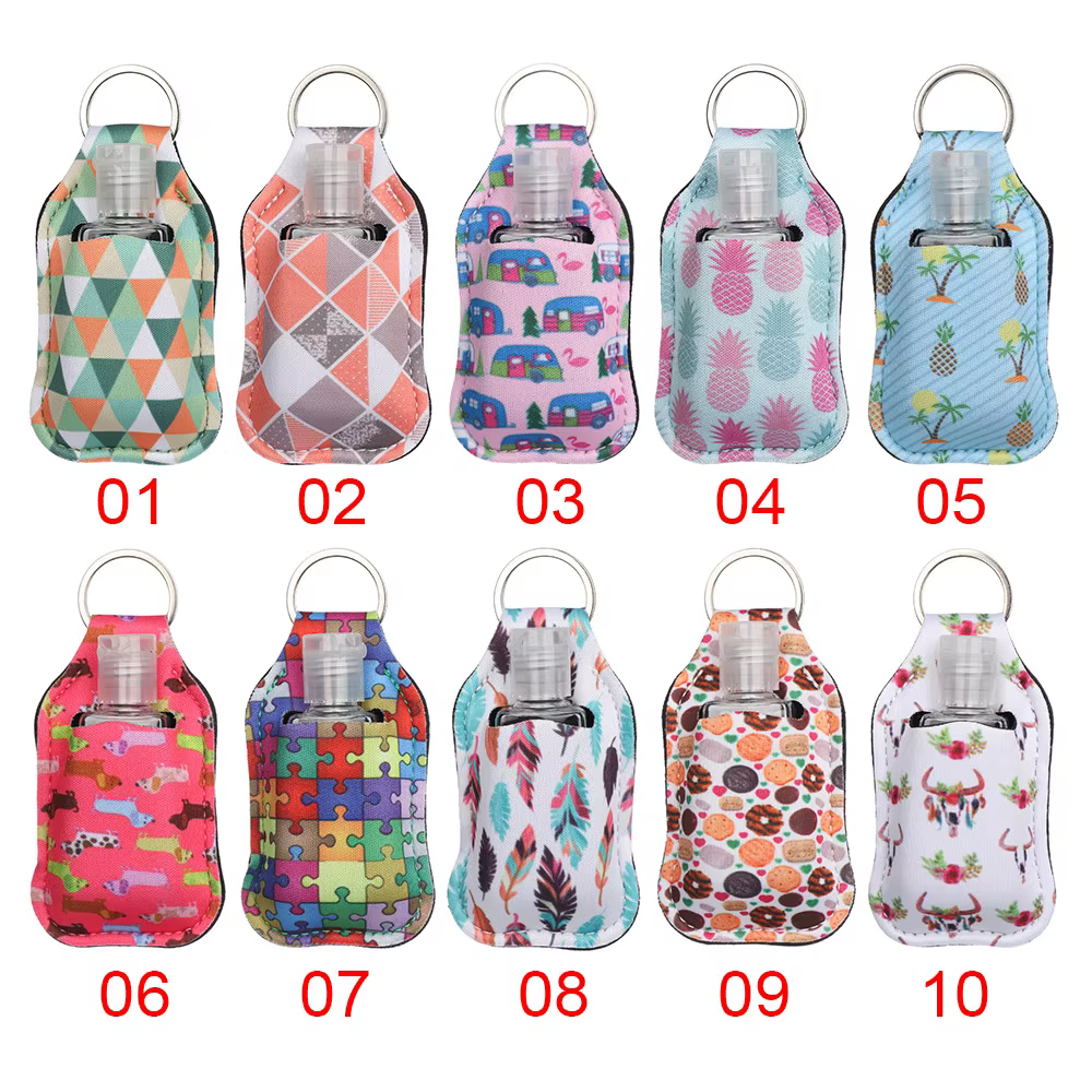 Hand Sanitizer Bottle Keychain Holder 30ml Travel Flip Cap Refillable Bottle Reusable Lid Container Bottles With Keychain