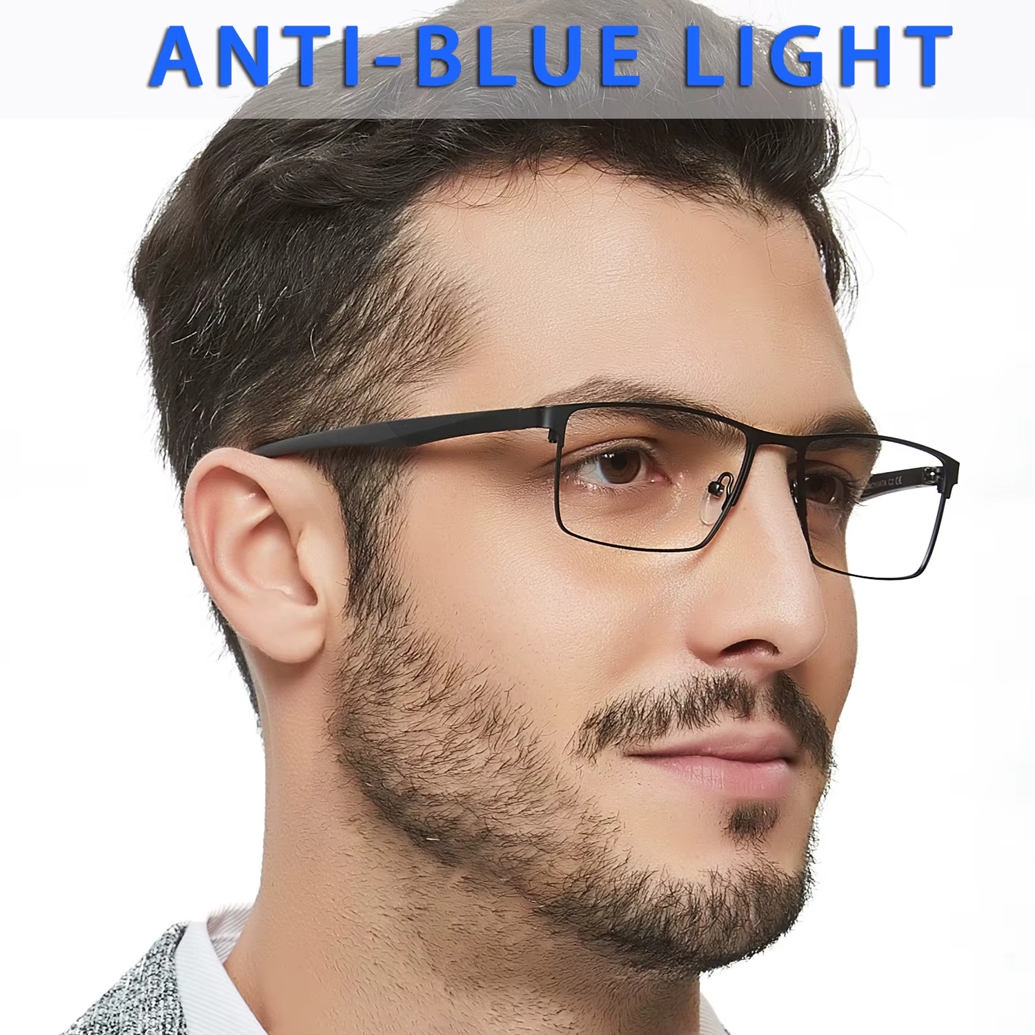 Blue Light Glasses Frame Men Square Eyewear Fashion Metal Eye Myopia Prescription Eyeglasses Acetate Legs Male Optical Frame