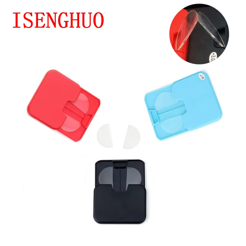 ISENGHUO Liquid Silicone Bifocal Reading Lens 2 Pcs Stick-on Presbyopic Lenses Magnification Reusable Bifocal Lenses 1.0 2.0 3.0