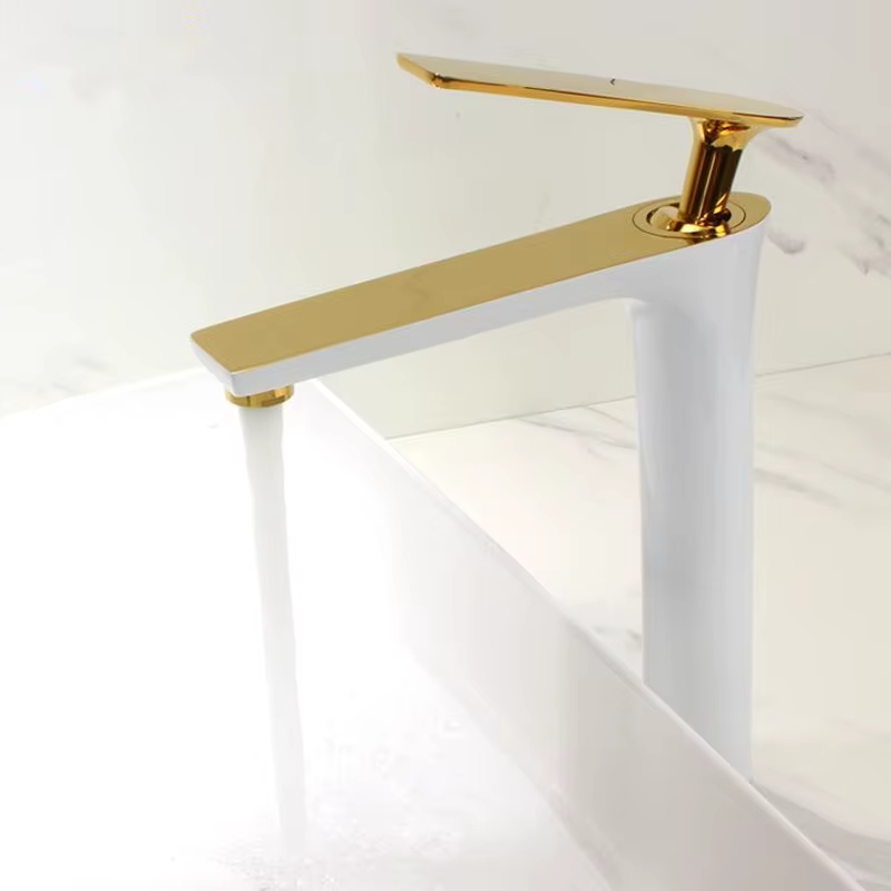 Basin Faucet Bathroom single lever Faucet Hot and Cold Brass Toilet Sink Faucet Water Crane Mixer gold white sink faucet