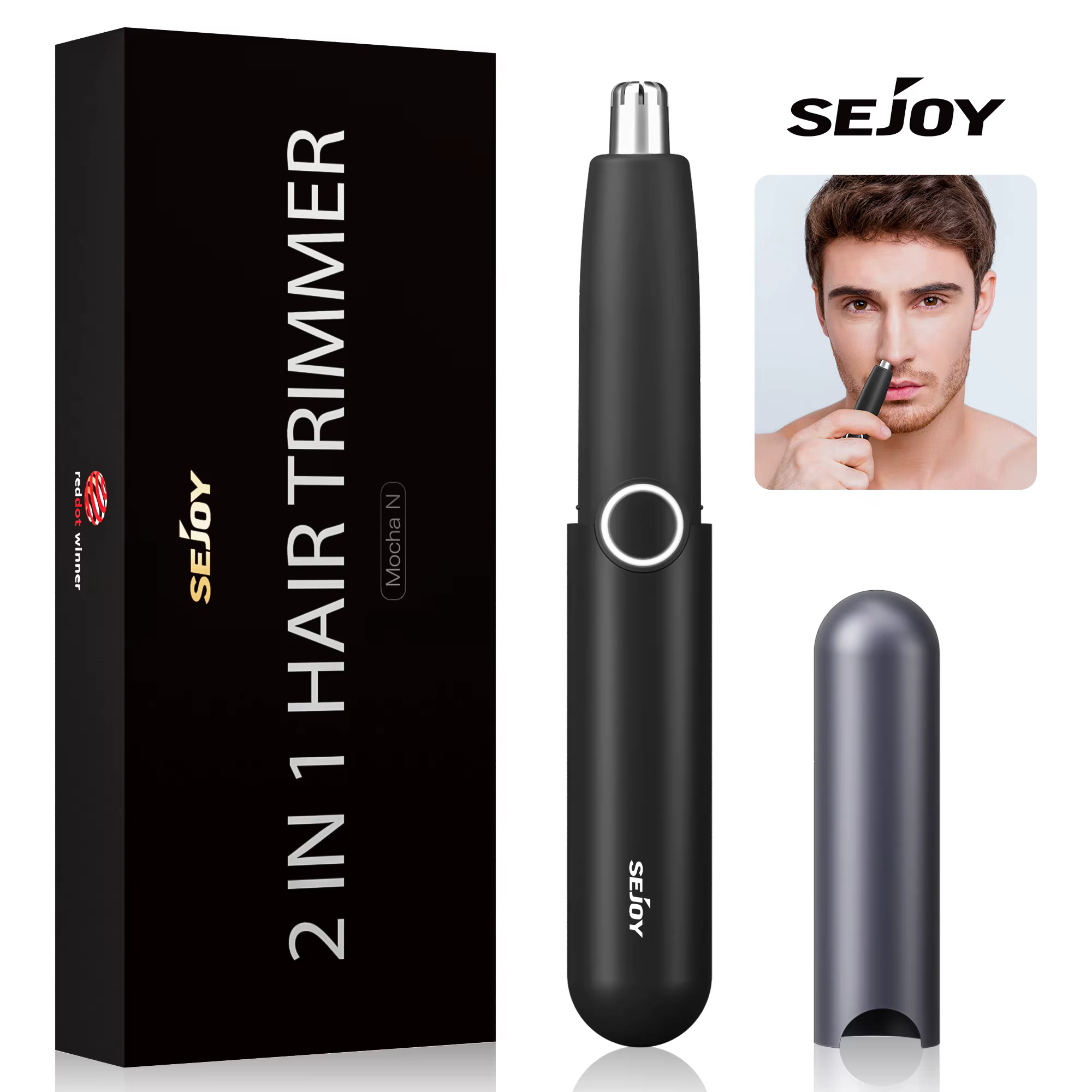 Sejoy Electric Nose Hair Clipper Rechargeable Multi-kinetic Shaving 2 in 1 Unisex Fully Automatic Washable Trimmer