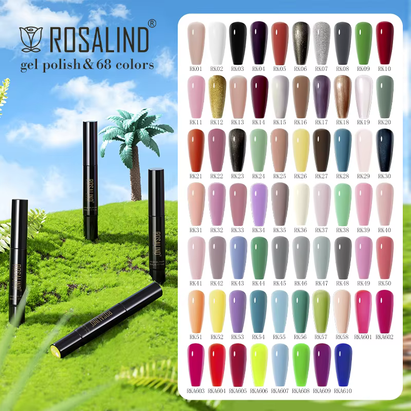 ROSALIND Christmas Pure Color Nail Gel Polish Hybrid Varnish Semi Permanent Nail Art Soak Off UV Lamp Nail Gel Top Base Coat