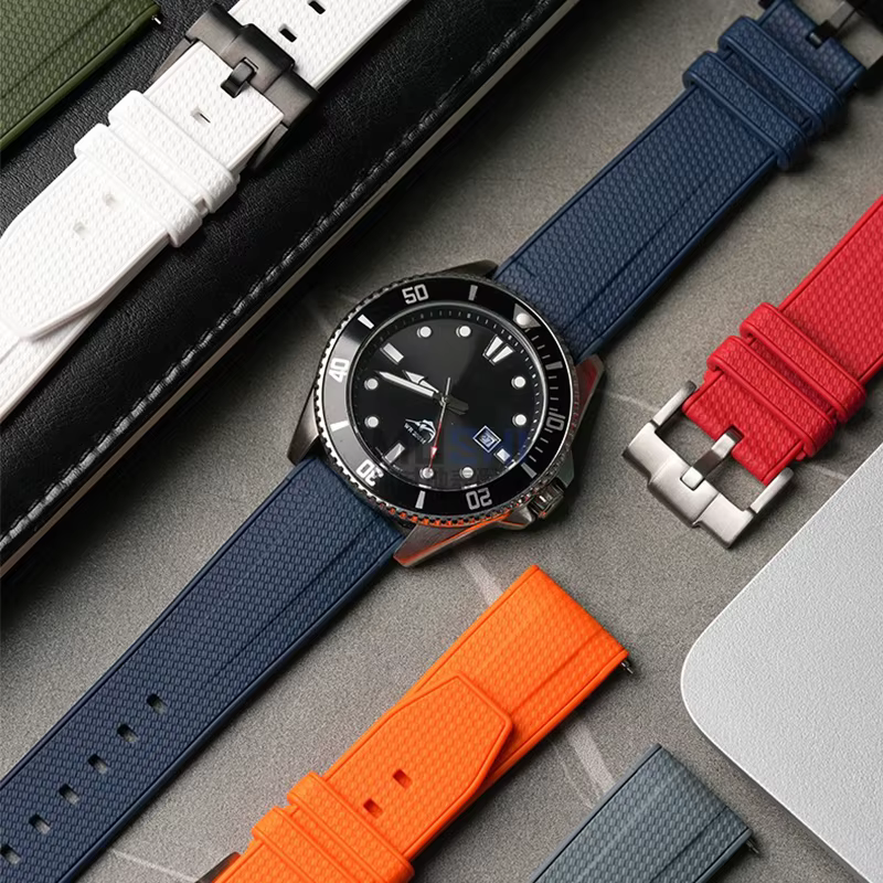Liquid Silicone Strap 20mm 22mm Universal Quick Release Sport Watch Band for Rolex Omega MoonSwatch Diving Waterproof Bracelet