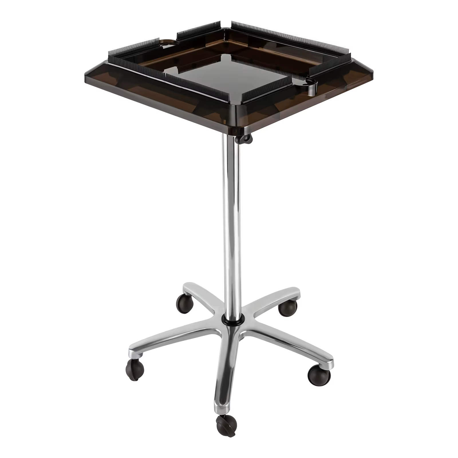 Rolling Salon Tray Cart Height Adjustable, Salon Tray on Wheels, Hair Salon Wig Holder Removable Hair Extension Tool Tray