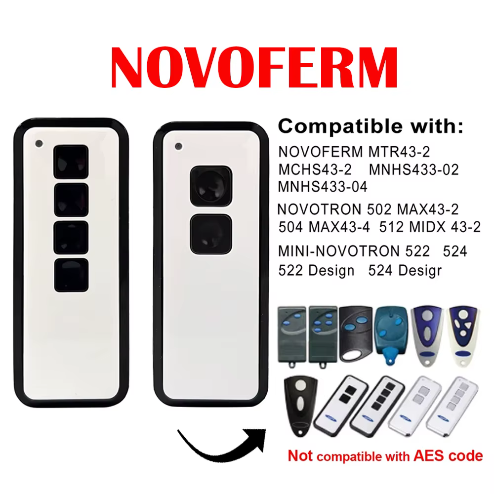 Garage Door Remote Control NOVOFERM MINI-NOVOTRON 522 524 433.92mhz Rolling Code Gate Remote Control Keychain