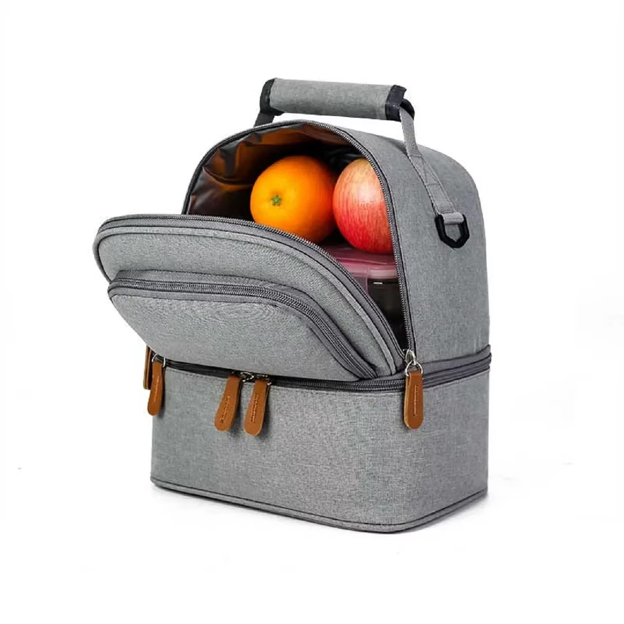 Large capacity portable lunch bag, hot picnic school food lunch bag, insulation material, fresh cooler, handbag with lunch bag