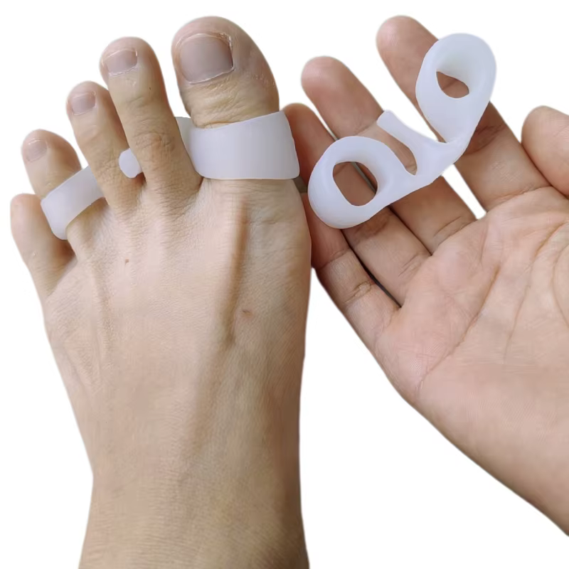 2pieces=1pair Gel Hammer Toe Splitter Corrector Hallux Valgus Protector Pads Foot Care Silicone Separators Bunion Pain Relieve